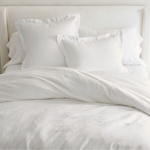Pottery Barn White Linen King Duvet Cover and Shams NWT